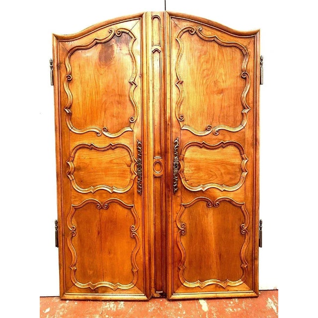 Brown Cherrywood Framed Doors, 18th Century, Set of 2 For Sale - Image 8 of 13