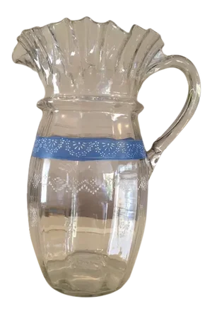 Antique Bohemia Hand Blown Glass Pitcher