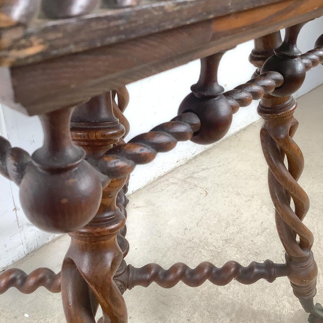 Antique Wooden Accent Table With Ball-and-Claw Feet For Sale - Image 10 of 18