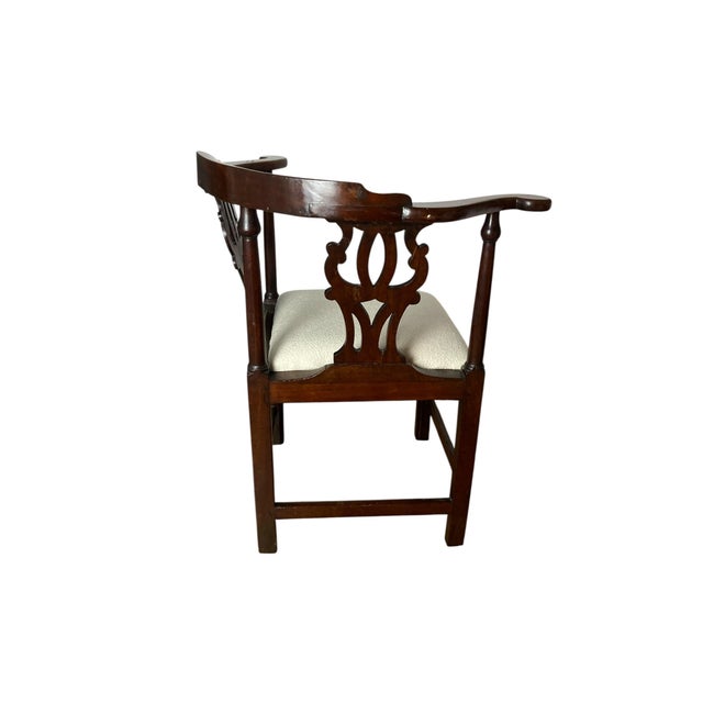 George III Mahogany Smoker's Bow Corner Chair For Sale - Image 4 of 8