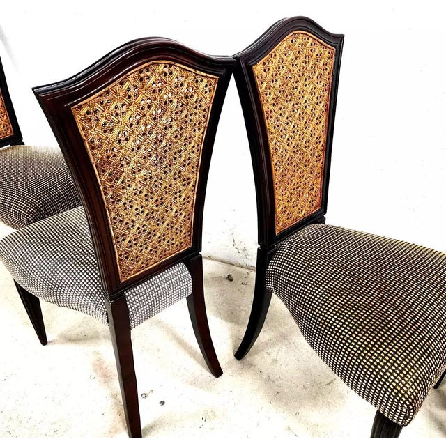 Art Nouveau French Art Nouveau Dining Chairs Double Caned Set of 4 For Sale - Image 3 of 12