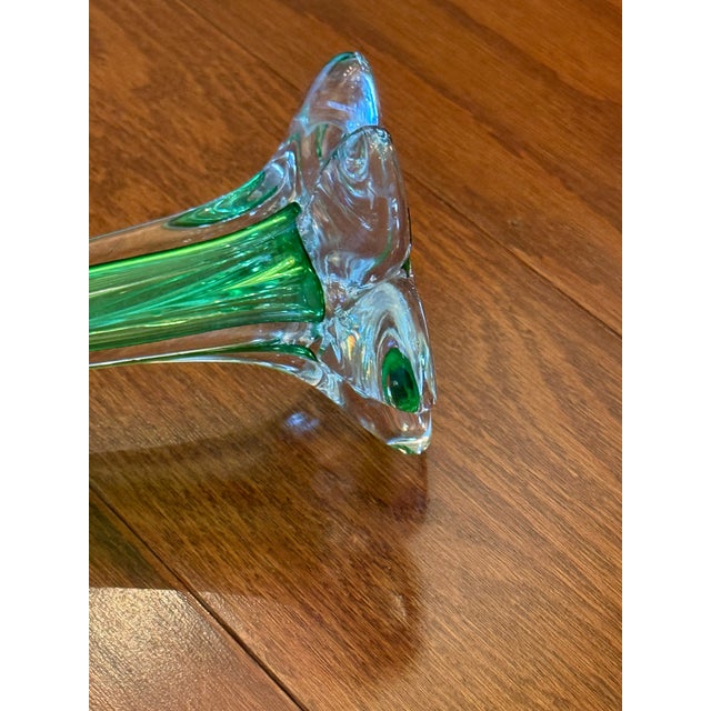 Exquisite Vintage Twist Stem French Vase Art Glass Flower Sleeve Circa 1950's For Sale - Image 10 of 12
