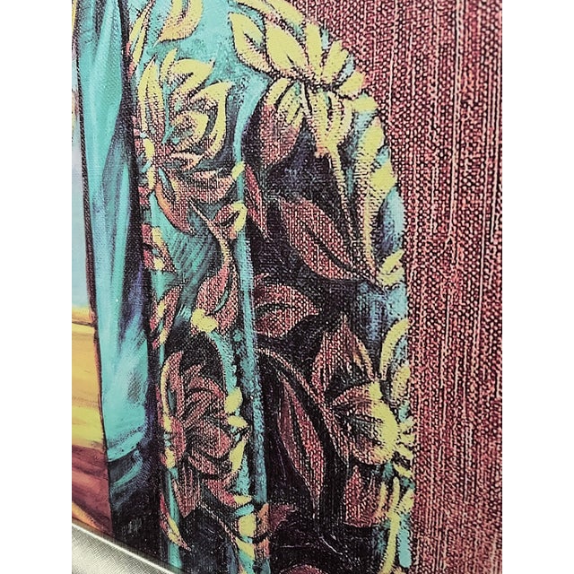 Wood Late 20th Century Pair of Professionally Framed Mid-Century Style Portrait Prints — Asian & Island Muse For Sale - Image 7 of 9