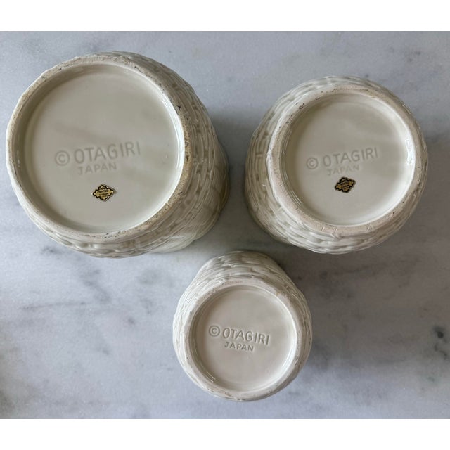 Set of 3 Vintage Canisters With Fruit Basket Design Made by Otagiri For Sale - Image 9 of 12