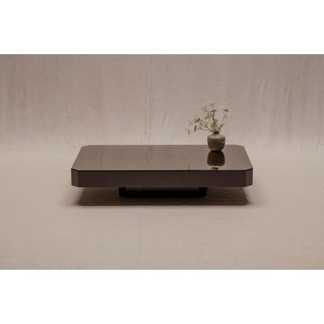 Space Age Coffee Table in Dark Brown Lacquer, 1970s For Sale - Image 9 of 9