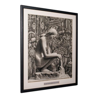 Vintage Photograph of Balinese Wood Carving, Oriental, Monochrome, Mid Century For Sale