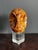 Brown Vintage MCM Carved Alabaster Owl on Lucite Stand For Sale - Image 8 of 12