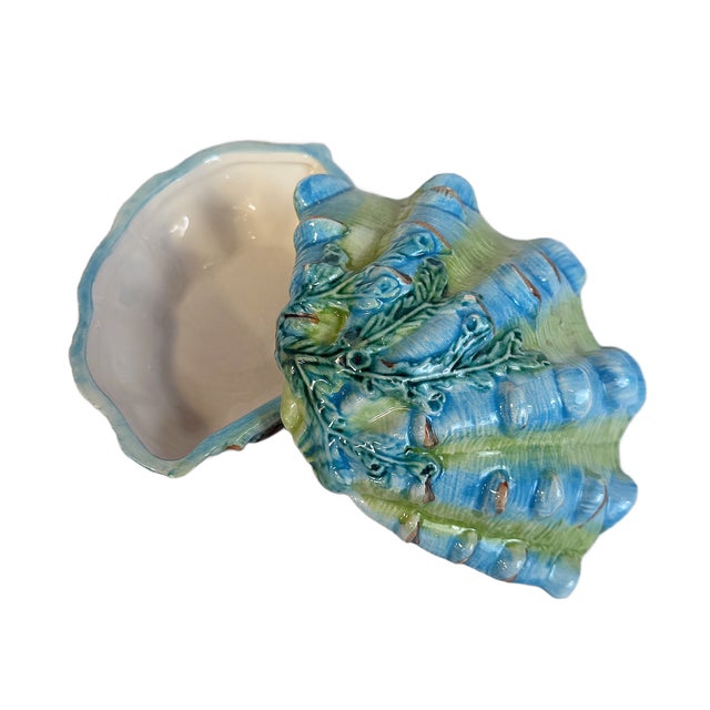 1980’s Vintage Italian Ceramic Seashell Trinket Box For Sale In Houston - Image 6 of 6