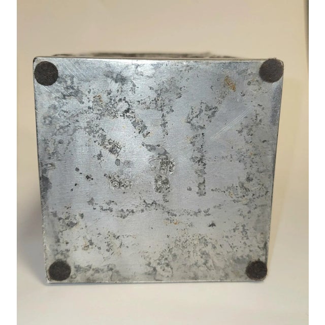 Metal Pair of 1880s, Antique Pewter Tea Canisters Embossed With Heraldry, Germany For Sale - Image 7 of 8