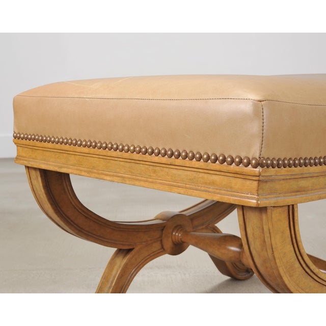 Pair of Michael Taylor Neoclassical Curule d'Orsay Ottoman Benches For Sale - Image 11 of 18