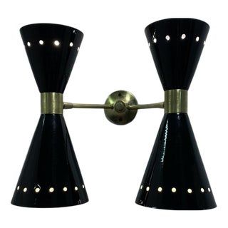 Diablo Brass Wall Lamp, Italy, 1950s For Sale