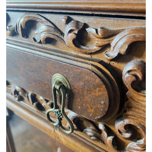 Wood Antique French Carved Wood Hutch For Sale - Image 7 of 17