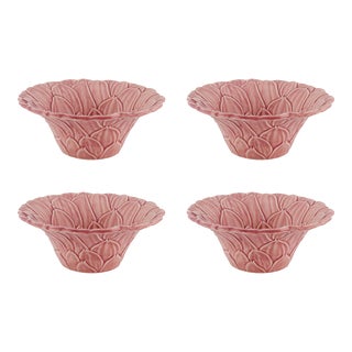 Bordallo Pinheiro Maria Flor 14 oz Bowls, Dahlia, Set of 4 For Sale