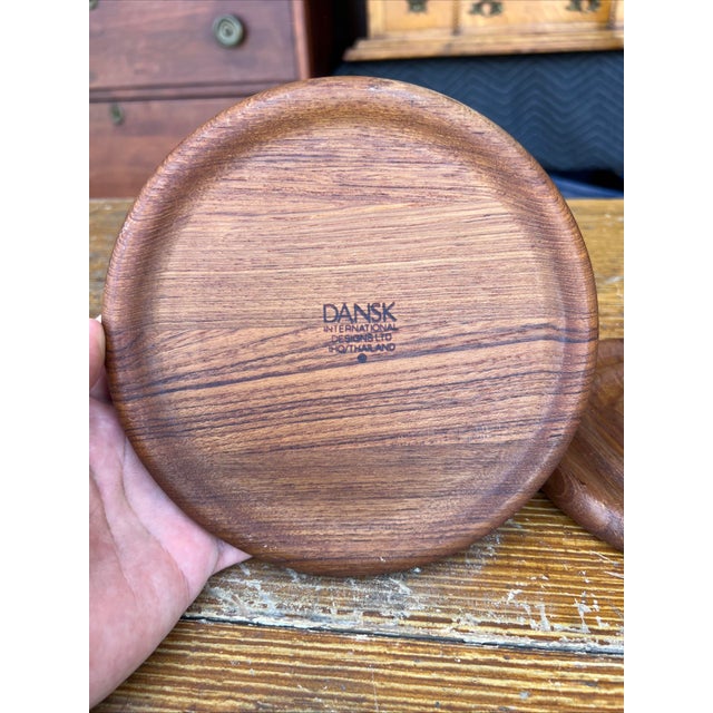 Mid-Century Modern Circa 1960s Vintage Dansk Teak Round Wooden Trivets, Jens Quistgaard - 2 Pieces For Sale - Image 3 of 11