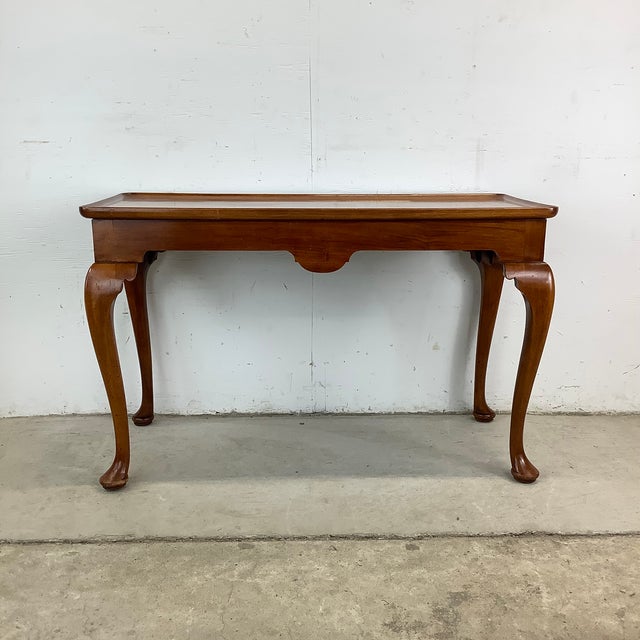 Queen Anne Style Cherry Console Table For Sale - Image 9 of 12