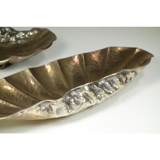Art Deco Italian Silver Brass Metal Shell Starfish Bowls, 1930s, Set of 2 For Sale - Image 6 of 13