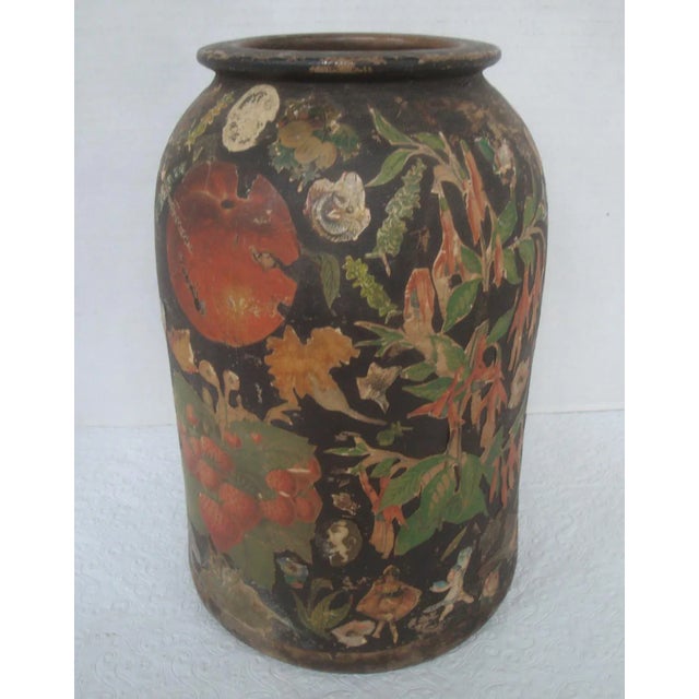 Scrap Decoupage Earthenware Jug Victorian Folk Art For Sale - Image 13 of 13