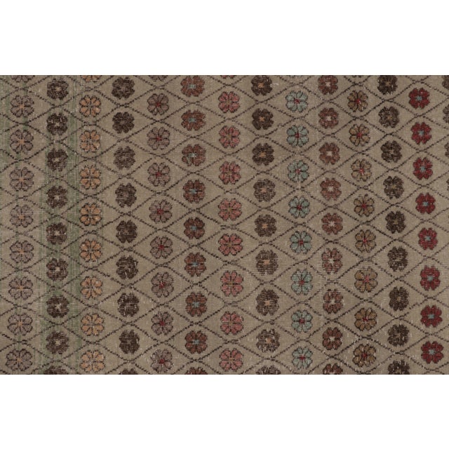 Vintage Distressed Rug, Pale Green With Whimsical Floral Lattice - Rug & Kilim For Sale In New York - Image 6 of 8