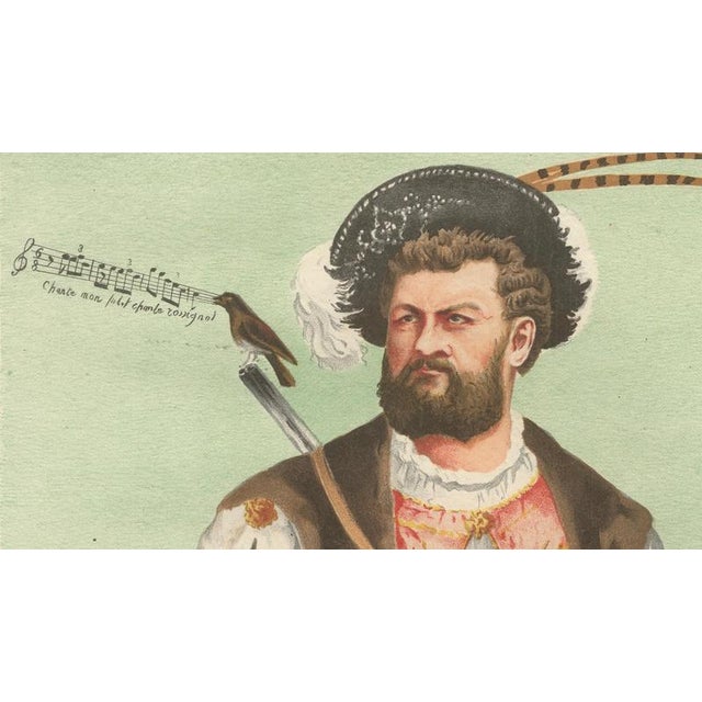 Late 19th Century After Bisetsky, French Belle Époque Opera Caricature, Monsieur Lassalle, 1884, Chromolithograph For Sale - Image 5 of 9