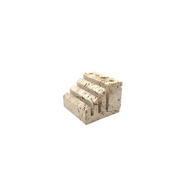 Travertine Desk Organizer by Enzo Mari for Fratelli Mannelli, Italy, 1970s For Sale - Image 9 of 18
