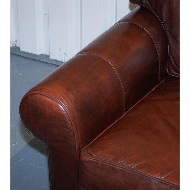 Vintage Brown Leather 2-to-3-Seater Sofa from Multiyork For Sale - Image 16 of 18