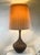 1960s Mid-Century Modern Sculptural Teardrop Cork and Walnut Table Lamp With Original Pleated Shade For Sale In Los Angeles - Image 6 of 13