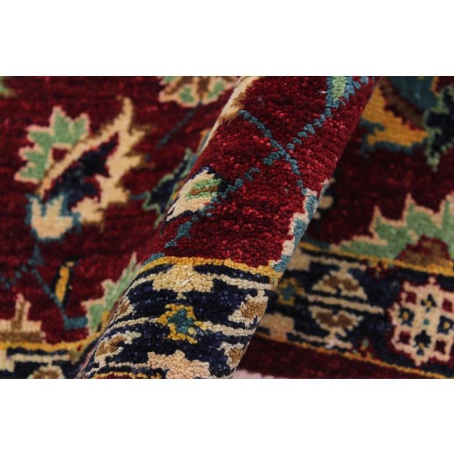 Textile Shabby Chic Ziegler Red/Blue Wool Runner Rug- 2'7'' X 9'7'' For Sale - Image 7 of 10