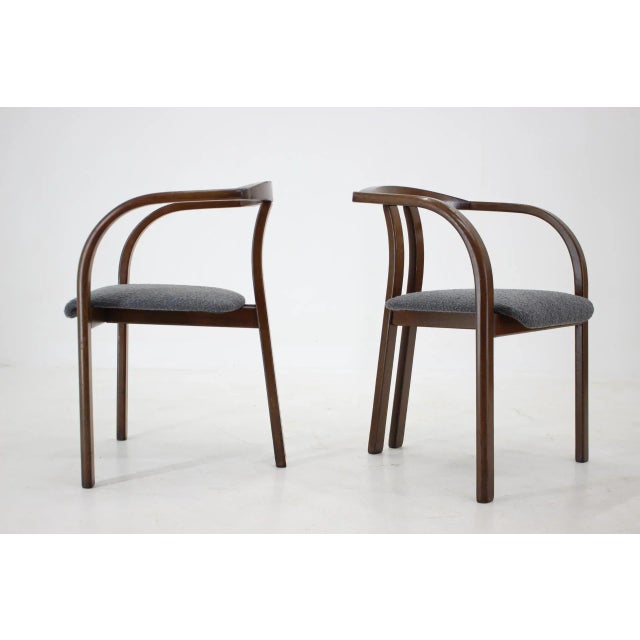 1980s Dining Chair in Grey Bouclé Fabric by Ton, 1980s For Sale - Image 5 of 9