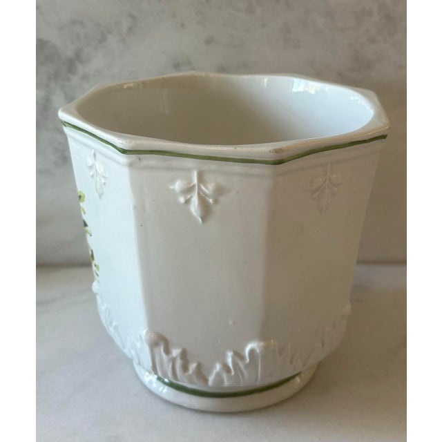 Vintage Chinoiserie Hand Painted Floral Planter For Sale - Image 4 of 10
