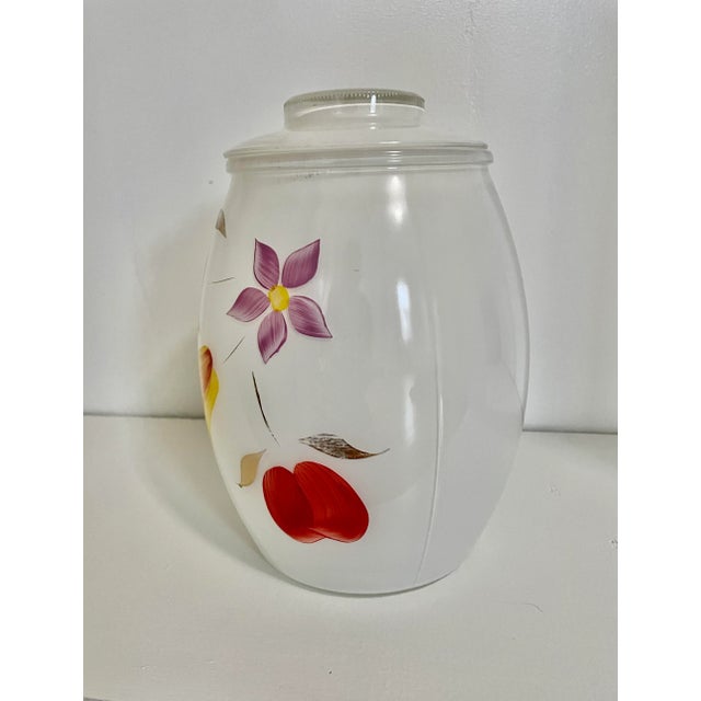 White Vintage Bartlett Collins Milk White Glass Cookie Jar For Sale - Image 8 of 13