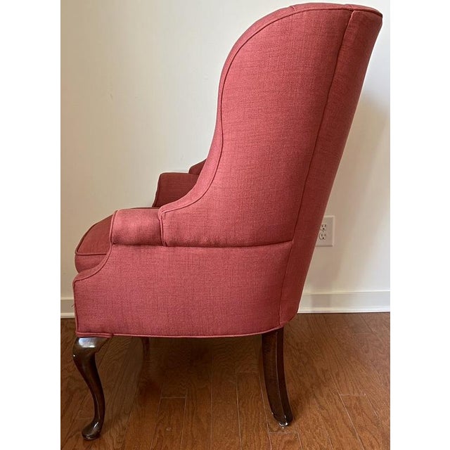 French 1980s Channel Back Vintage Upholstered Chair For Sale - Image 3 of 8