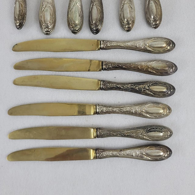 Silver Vintage Silver Dessert Cutlery, 1950s, Set of 12 For Sale - Image 8 of 9