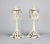 Shabby Chic Early 20th Century Art Nouveau Candlestick Holders With Glass Crystal Prisms - Set of 2 For Sale - Image 3 of 8