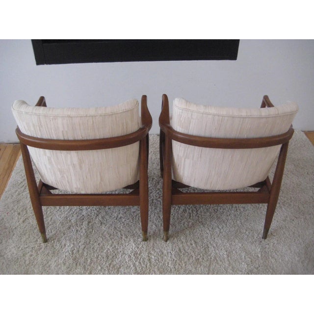 Mid-Century Walnut Sculptural Arm Chairs - A Pair 1960s For Sale - Image 6 of 13