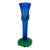 2010s Tommie Rush Studio Blown Glass Cobalt & Green Botanical Daffodil Vase - Signed For Sale