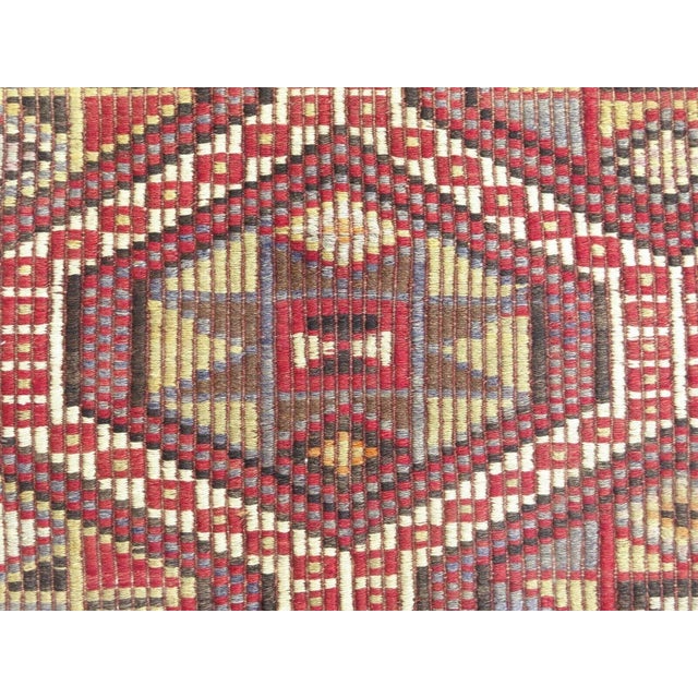 1960s Vintage Embroidered Kilim Rug -60"x97" For Sale - Image 4 of 13