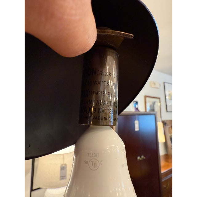 Early 21st Century Arteriors Linkka Modern Bronze Finish + Opal Glass Chandelier For Sale - Image 5 of 12