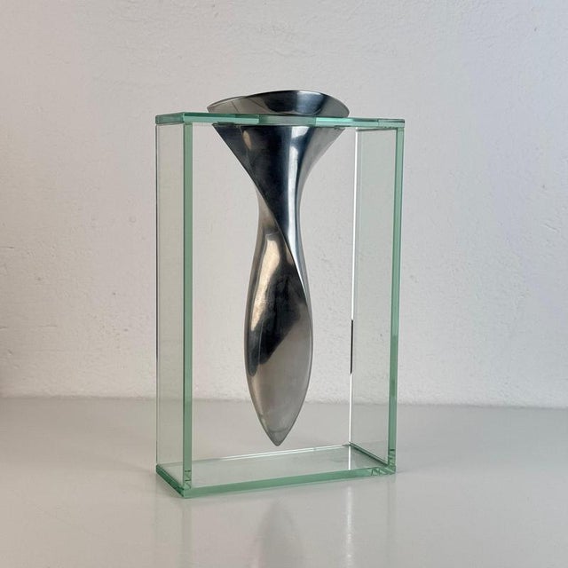 A striking and highly sculptural “twisted tornado” flower vase, by lisa mori, italy, 1980s. This modernist objet d’art...