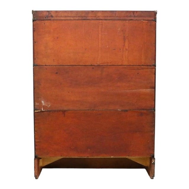 Wood Macey Arts & Crafts Mahogany 3 Stack Barrister Bookcase C1920 For Sale - Image 7 of 8