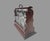 Impressive vintage three-bottle locking Tantalus liquor decanter set featuring three matching heavy cut-glass decanters...
