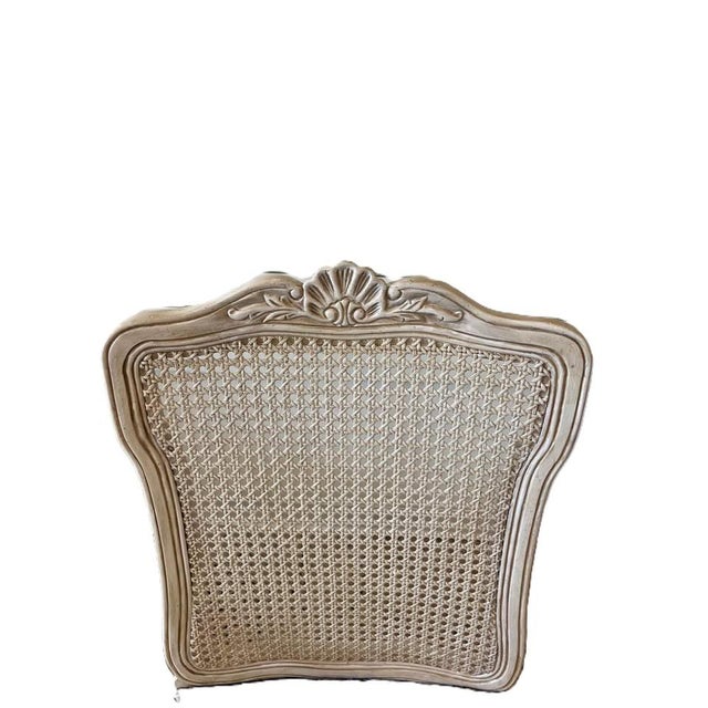 Mid 20th Century Set of 6 Vintage Carved Cane‑Back Accent Chair With Leopard Upholstery For Sale - Image 5 of 8