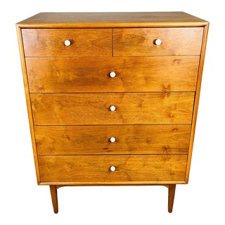 Mid-Century Kipp Stewart for Drexel Highboy Gentlemen’s Chest of Drawers Dresser For Sale