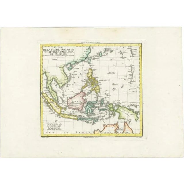 Antique Colourful Map of the Dutch East Indies Indonesia, 1806 For Sale