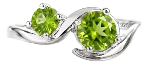 Natural Peridot Bypass Ring | 925 Sterling Silver August Birthstone Two Stone Ring Us 7 (All Sizes Available)