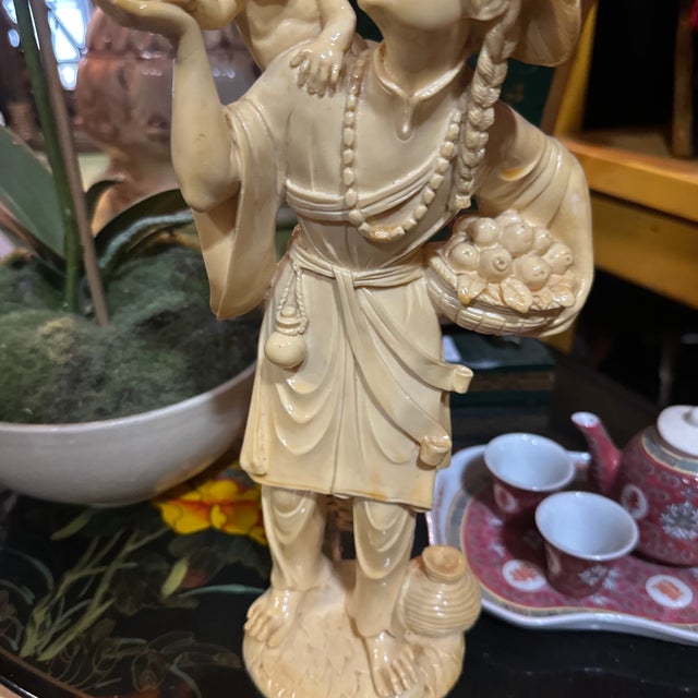 Vintage Asian Style Resin Figurine For Sale - Image 4 of 7
