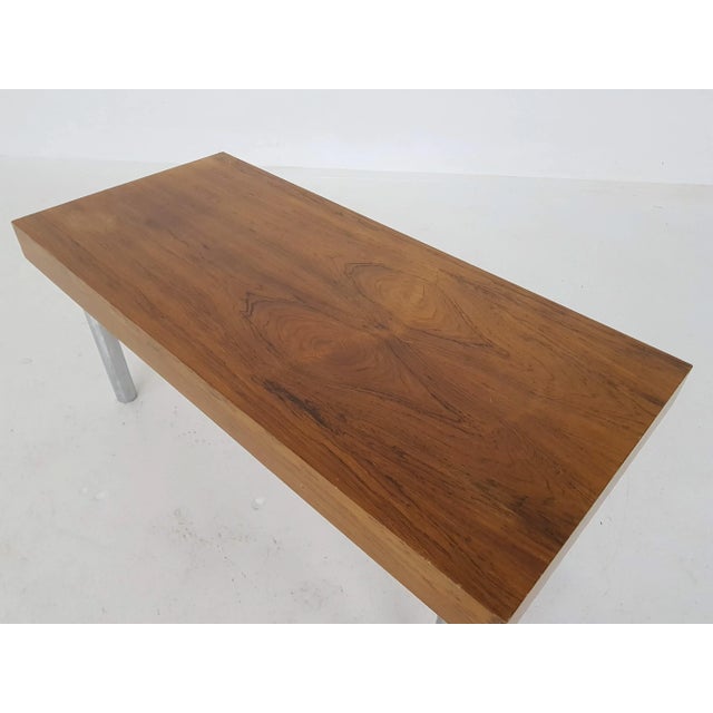 1970s Vintage Rosewood and Chrome Coffee Table For Sale - Image 5 of 6