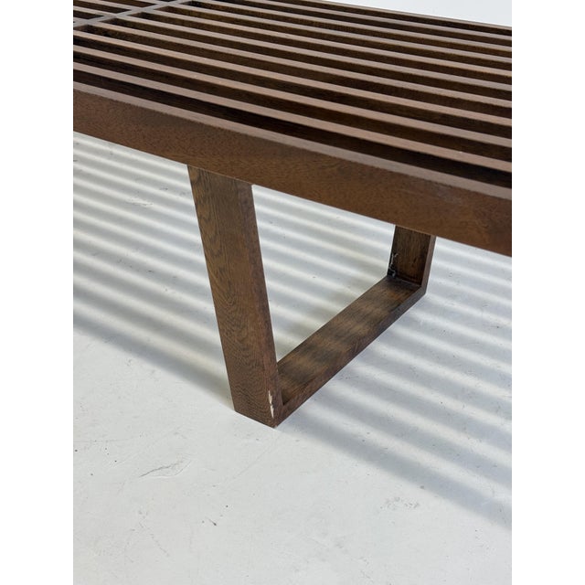 Vintage Long Platform Slatted Bench in Teak by George Nelson, 1970s For Sale - Image 10 of 12