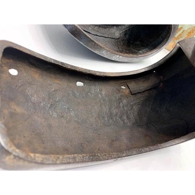 16th Century Antique Japanese Iron Stirrups with Silver Inlay Signed For Sale - Image 5 of 18