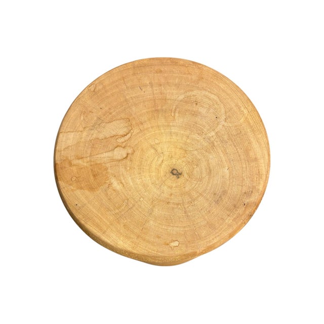 Folk Art Carved Wood Side Table For Sale - Image 3 of 5