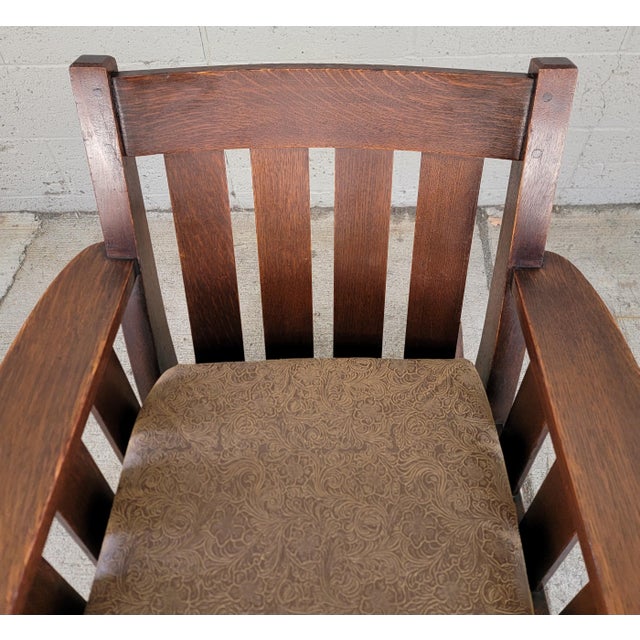 Fine Mission Oak Rocking Chair Circa. 1910 For Sale - Image 12 of 18